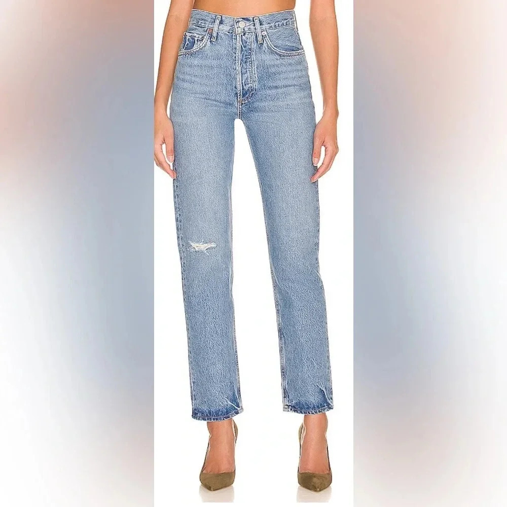 NWT AGOLDE 90's Pinch Waist in Abstract Blue Size 31